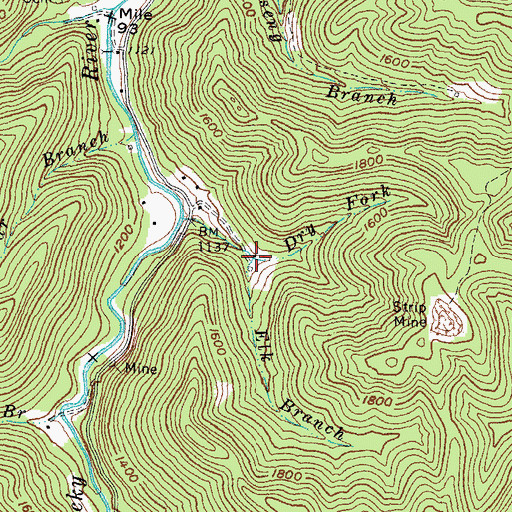 Topographic Map of Dry Fork, KY