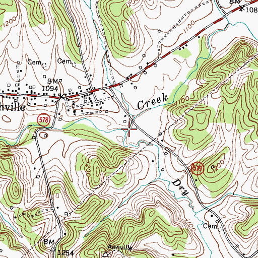 Topographic Map of Dry Fork, KY