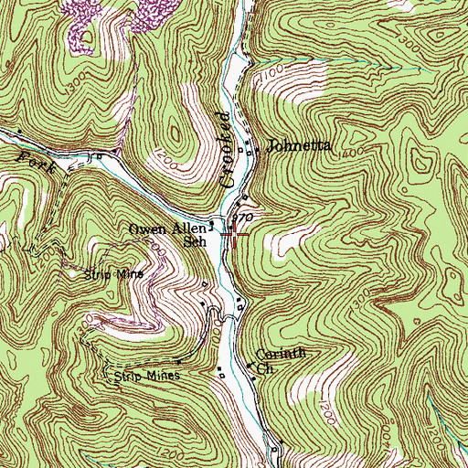 Topographic Map of Dry Fork, KY
