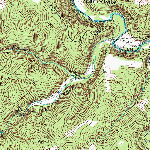Topographic Map of Dry Fork, KY