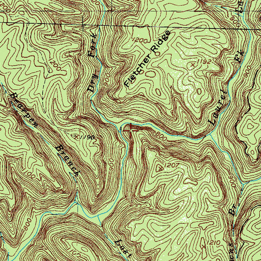 Topographic Map of Dry Fork, KY