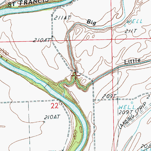 Topographic Map of Little Beaver Slough, AR