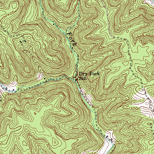 Topographic Map of Dry Fork School, KY