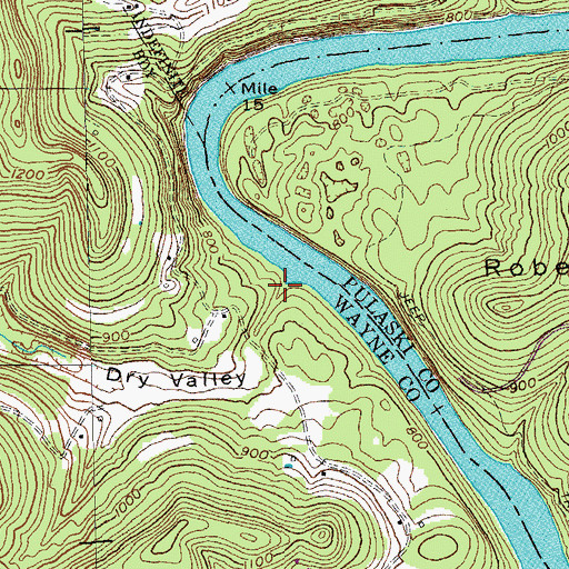 Topographic Map of Dry Valley, KY