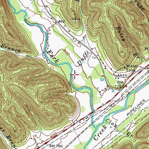 Topographic Map of Duff Branch, KY