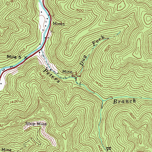 Topographic Map of Dug Fork, KY