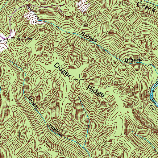 Topographic Map of Dugar Ridge, KY