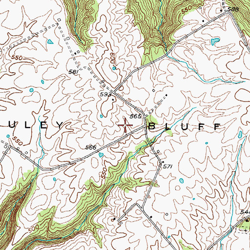 Topographic Map of Duley Bluff, KY