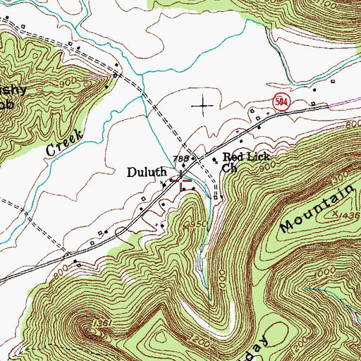 Topographic Map of Duluth, KY