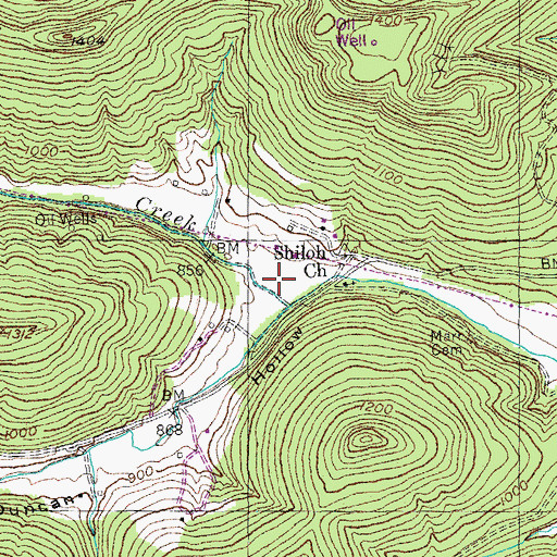 Topographic Map of Duncan Hollow, KY
