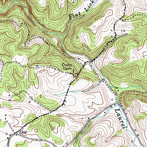 Topographic Map of Dunn Cemetery, KY