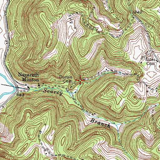Topographic Map of Durbin Cemetery, KY