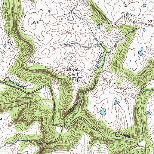 Topographic Map of Duval Cemetery, KY