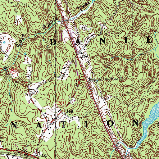 Topographic Map of East Apple Tree Church, KY