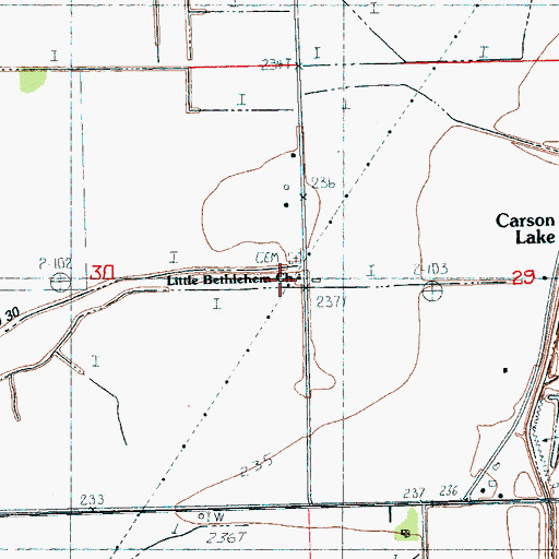 Topographic Map of Little Bethlehem Church, AR