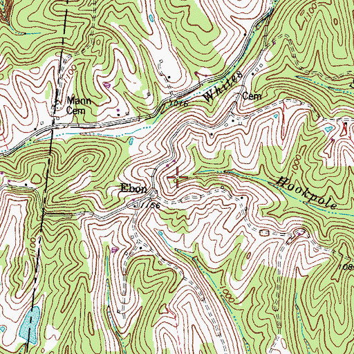 Topographic Map of Ebon, KY