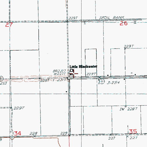 Topographic Map of Little Blackwater Church, AR