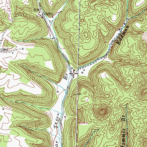 Topographic Map of Eddman Branch, KY