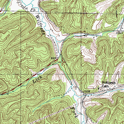 Topographic Map of Eds Lick, KY