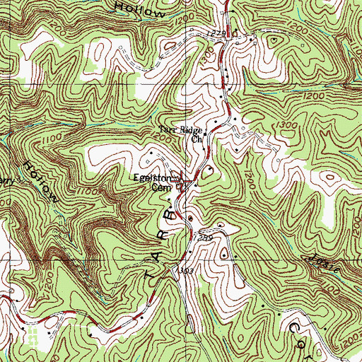 Topographic Map of Egelston Cemetery, KY