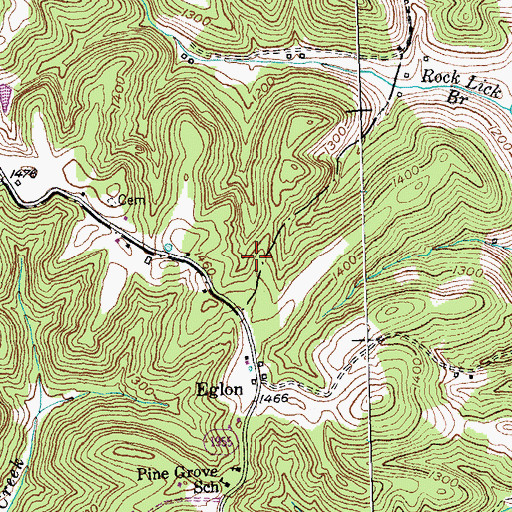 Topographic Map of Eglon, KY