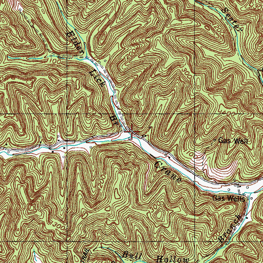 Topographic Map of Elder Lick Branch, KY