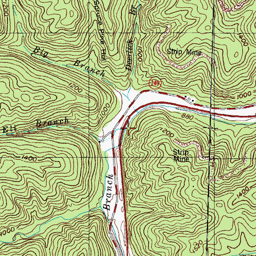Topographic Map of Eli Branch, KY