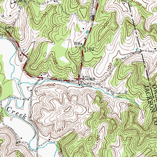 Topographic Map of Elias, KY