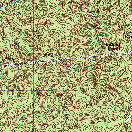Topographic Map of Elisha Branch, KY