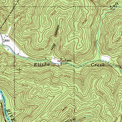 Topographic Map of Elisha Creek Chapel, KY
