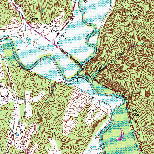 Topographic Map of Elk Fork, KY