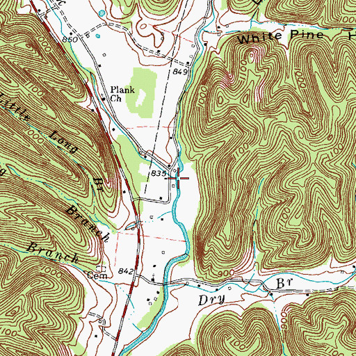 Topographic Map of Elk Lick Fork, KY