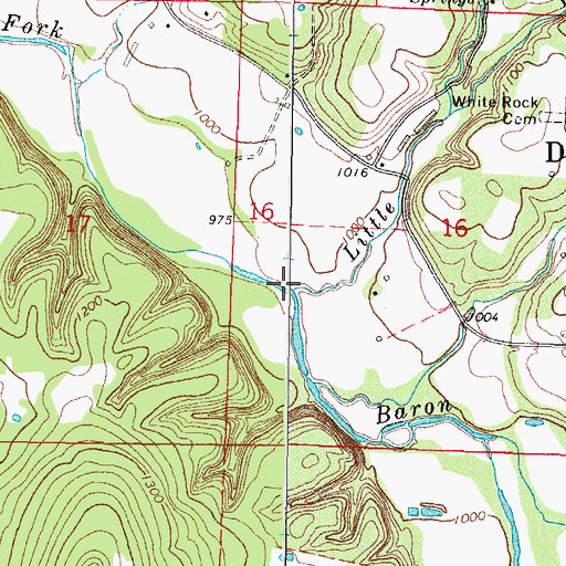 Topographic Map of Little Branch, AR