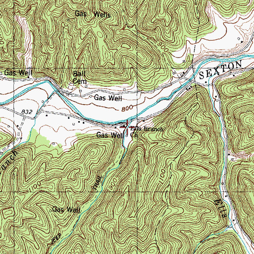 Topographic Map of Ells Branch Church, KY