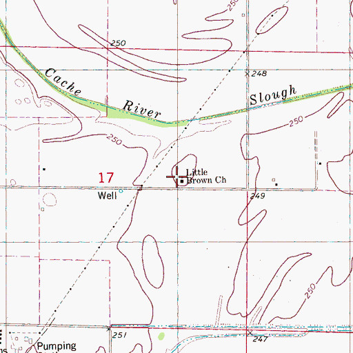 Topographic Map of Little Brown Church, AR