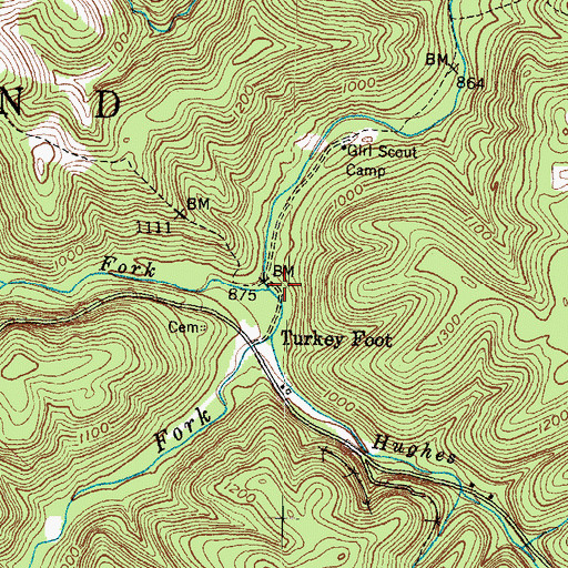 Topographic Map of Elsam Fork, KY