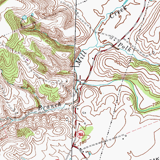 Topographic Map of Elys Branch, KY
