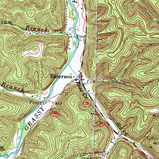 Topographic Map of Emerson, KY
