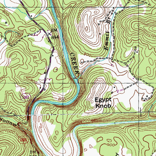 Topographic Map of Emmil Branch, KY