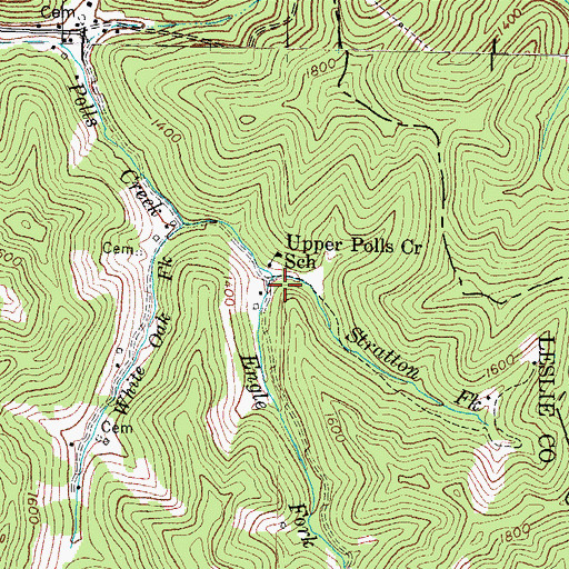 Topographic Map of Engle Fork, KY
