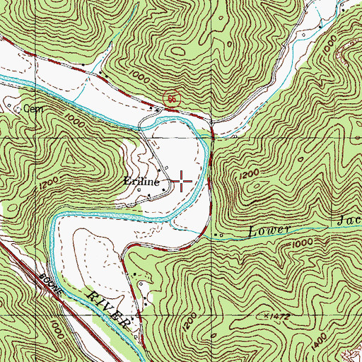 Topographic Map of Eriline, KY