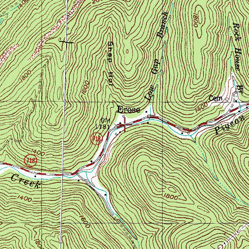 Topographic Map of Erose, KY