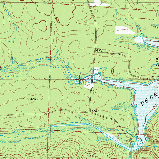 Topographic Map of Little Brushy Creek, AR