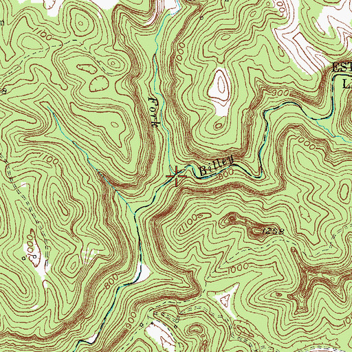 Topographic Map of Evans Fork, KY