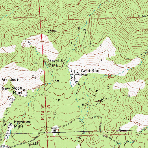 Topographic Map of Gold Star Mine, AZ
