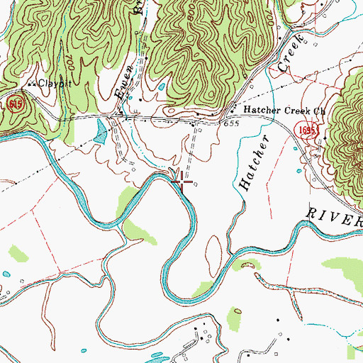 Topographic Map of Ewen Branch, KY