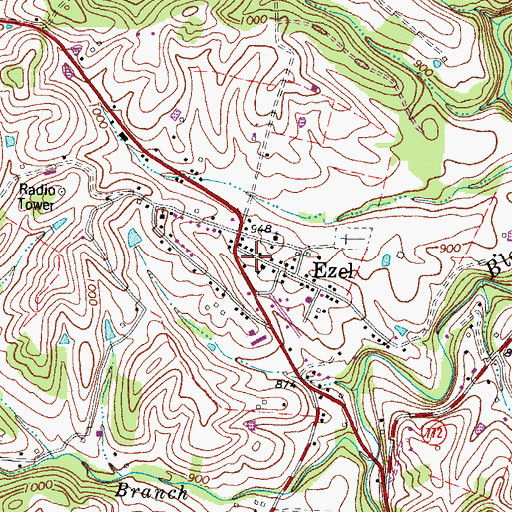 Topographic Map of Ezel, KY