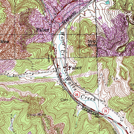 Topographic Map of Faber, KY