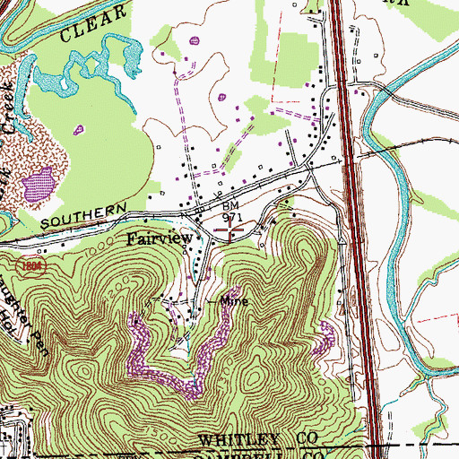 Topographic Map of Fairview, KY