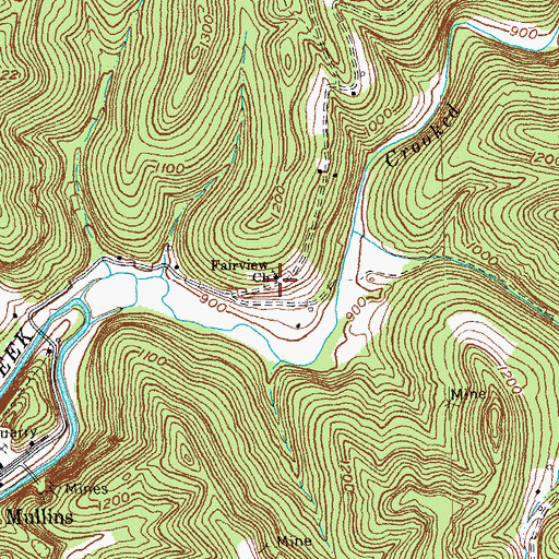 Topographic Map of Fairview Church, KY